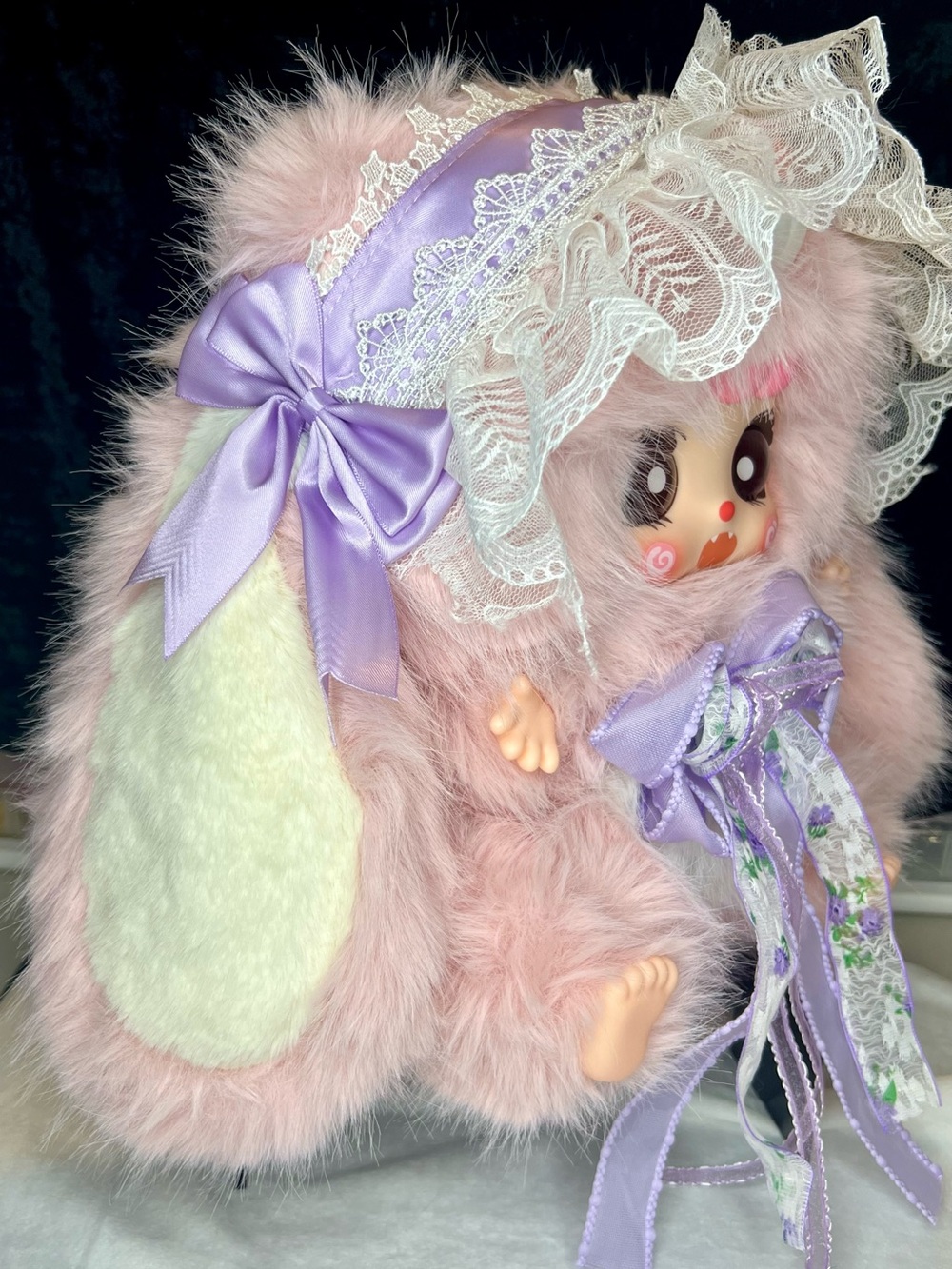 KEBIDOU Nai Fu Bunny Sauce 600% Strawberry Daifuku Plush Doll - Picture 3 of 9